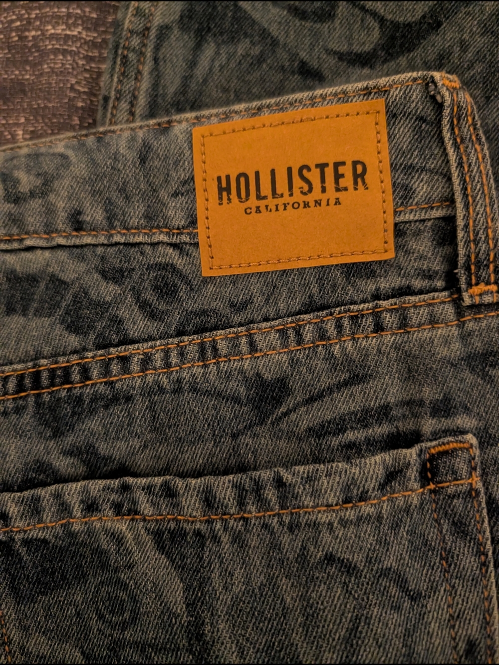Hollister Blue Floral Print Denim Shorts - Picture 5 of 5